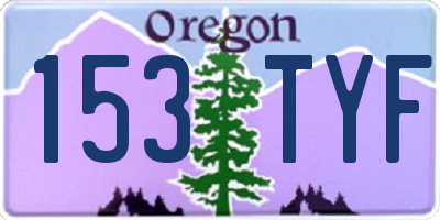 OR license plate 153TYF