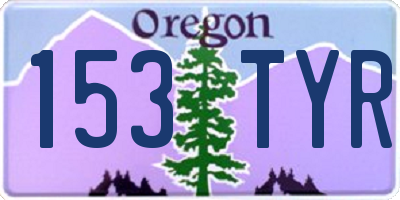 OR license plate 153TYR