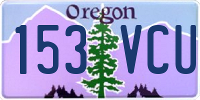 OR license plate 153VCU