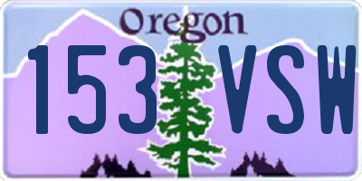 OR license plate 153VSW