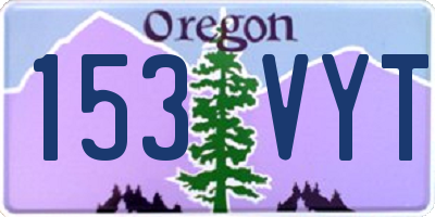 OR license plate 153VYT