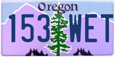 OR license plate 153WET