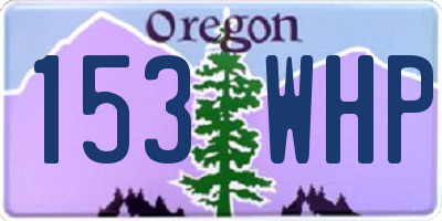 OR license plate 153WHP