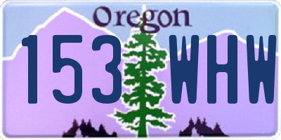 OR license plate 153WHW