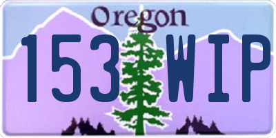 OR license plate 153WIP