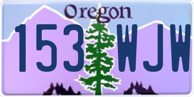 OR license plate 153WJW