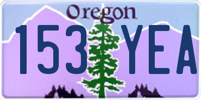 OR license plate 153YEA