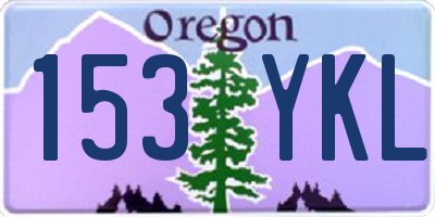 OR license plate 153YKL