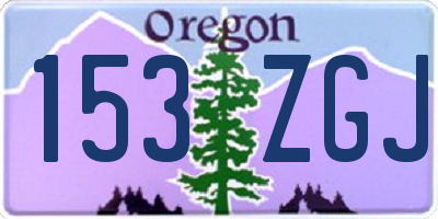 OR license plate 153ZGJ