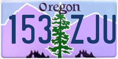 OR license plate 153ZJU