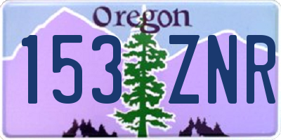 OR license plate 153ZNR