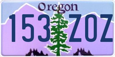 OR license plate 153ZOZ