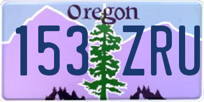 OR license plate 153ZRU