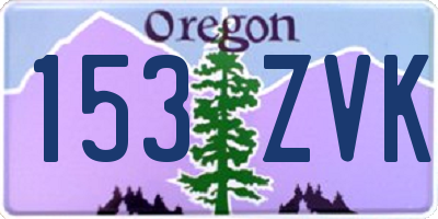 OR license plate 153ZVK