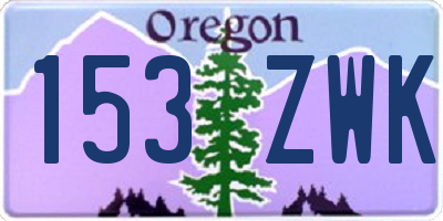 OR license plate 153ZWK