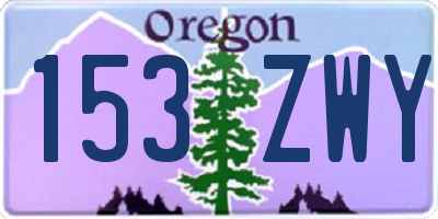 OR license plate 153ZWY