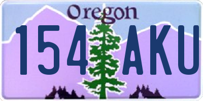 OR license plate 154AKU