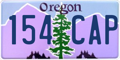 OR license plate 154CAP