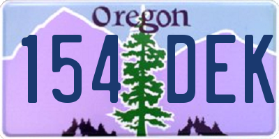 OR license plate 154DEK