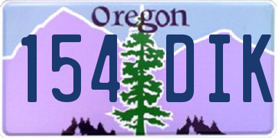 OR license plate 154DIK