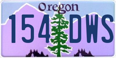 OR license plate 154DWS