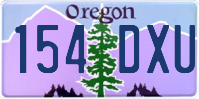 OR license plate 154DXU