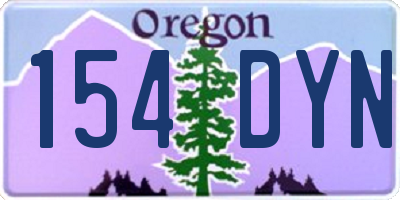 OR license plate 154DYN