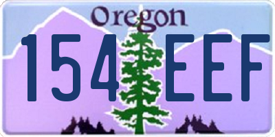 OR license plate 154EEF