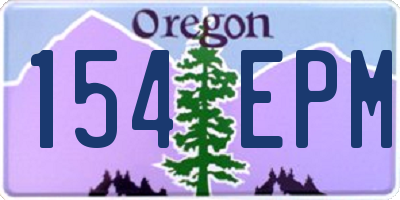 OR license plate 154EPM