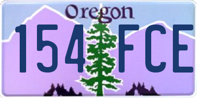 OR license plate 154FCE