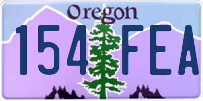 OR license plate 154FEA