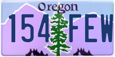 OR license plate 154FEW