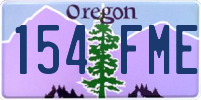 OR license plate 154FME