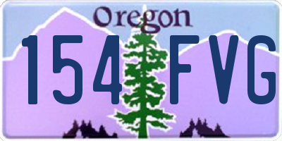 OR license plate 154FVG