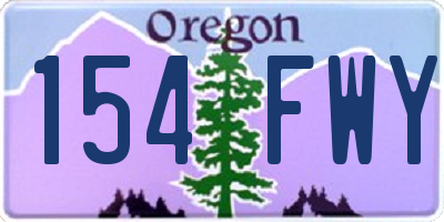 OR license plate 154FWY