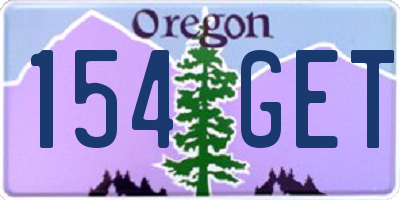 OR license plate 154GET