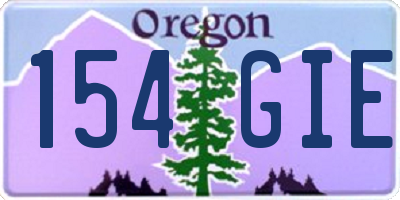 OR license plate 154GIE
