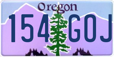 OR license plate 154GOJ
