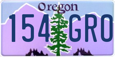 OR license plate 154GRO