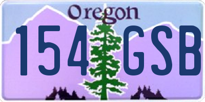 OR license plate 154GSB
