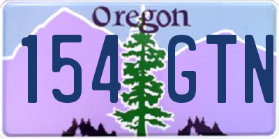 OR license plate 154GTN