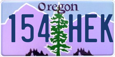 OR license plate 154HEK