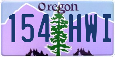 OR license plate 154HWI