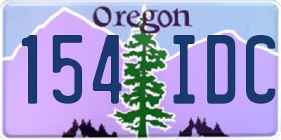 OR license plate 154IDC