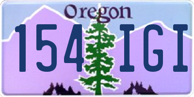 OR license plate 154IGI