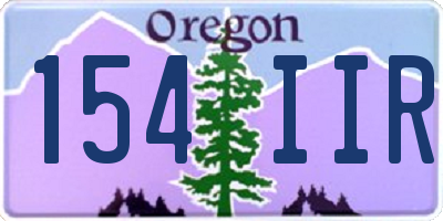 OR license plate 154IIR