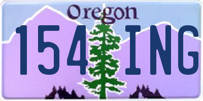 OR license plate 154ING