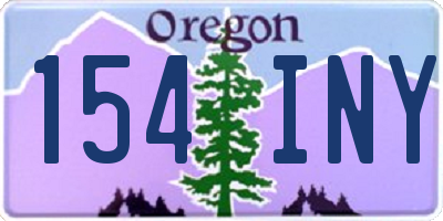 OR license plate 154INY
