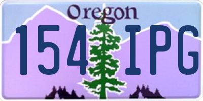 OR license plate 154IPG