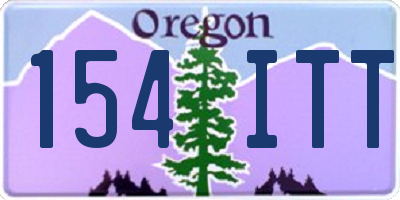 OR license plate 154ITT